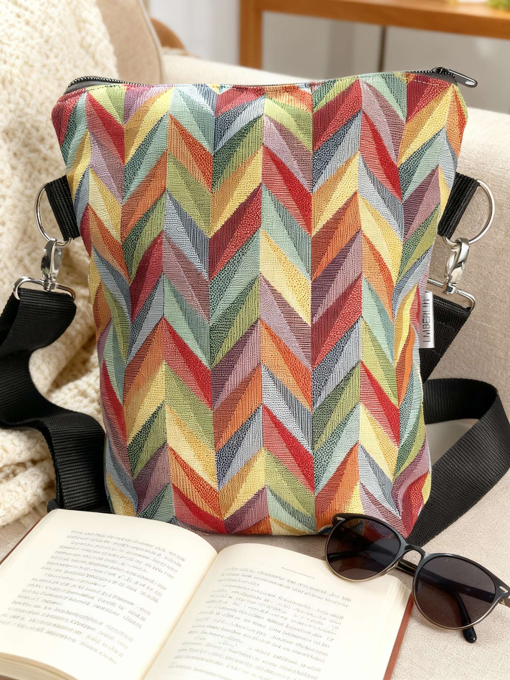 Stofftasche Buntes Zickzack
