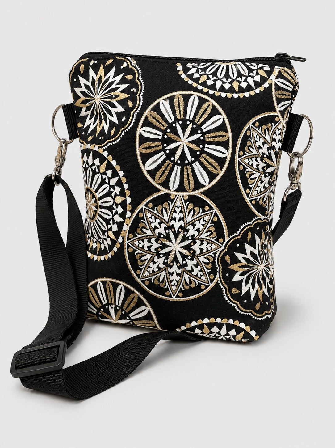 Stofftasche Mandala Schwarz